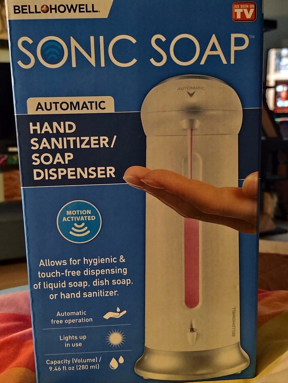 Sonic Soap Automatic Hand Sanitizer/Soap Dispenser--New